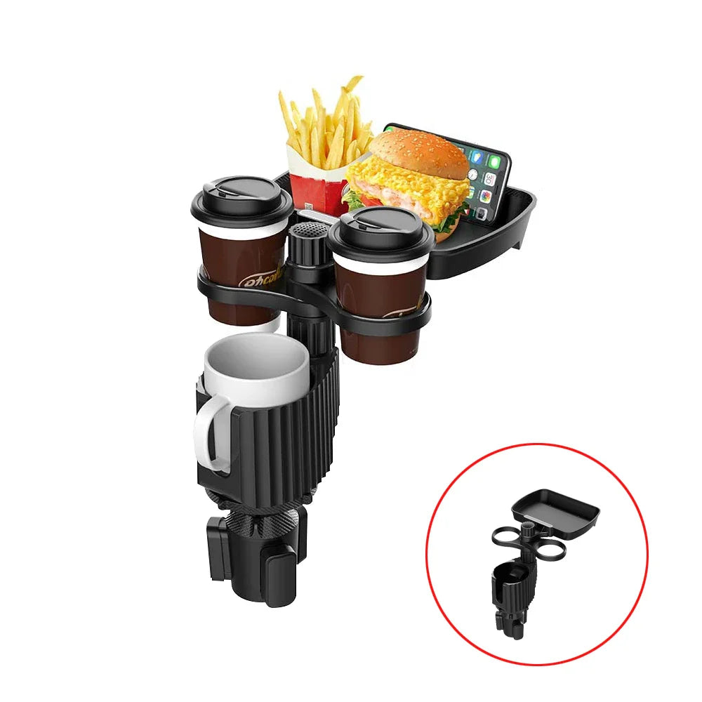 BowLift | 3 In 1 Adjustable Car Cup Tray with Phone Holder