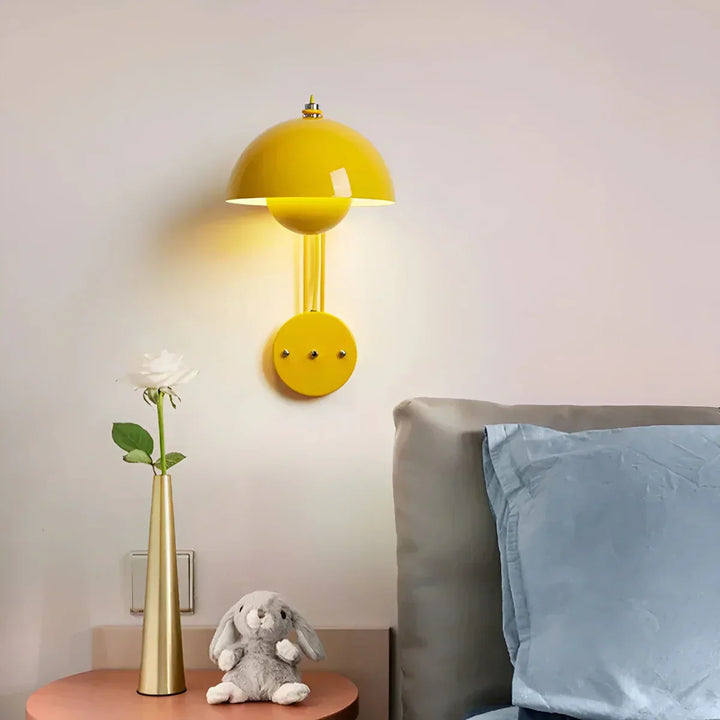 BudLume - Mushroom Light Cozy Scandinavian Wall Lamp Bowlift