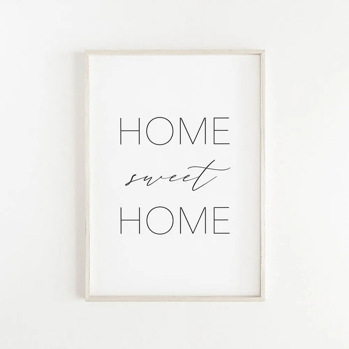 Home Sweet Home Black White Quotes Posters Wall Art Fine Art Canvas Prints Minimalist Nordic Pictures For Simple Living Room Decor | Bowlift