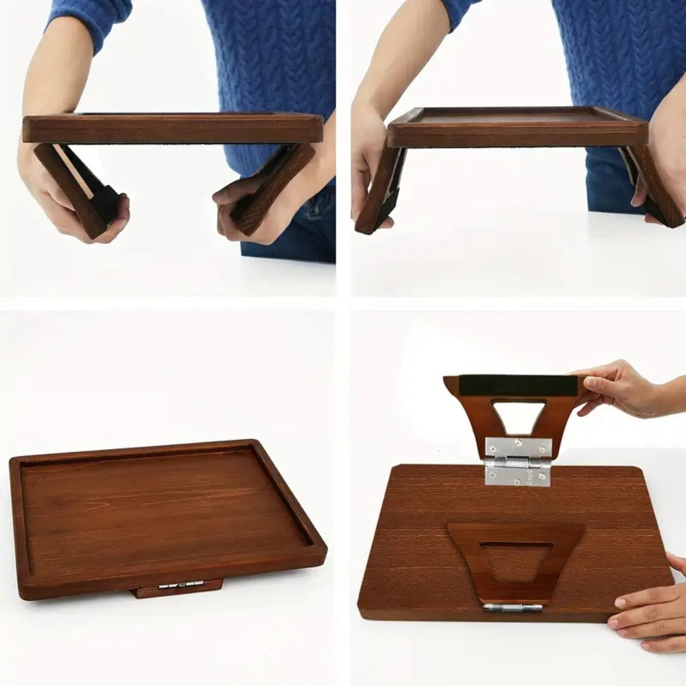 BowLift | Adjustable Bamboo Clip-On Arm Tray Table