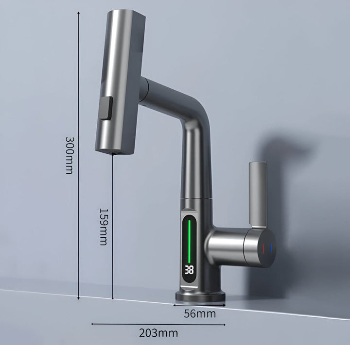 BowLift | Adjustable Kitchen Faucet with Temperature Display