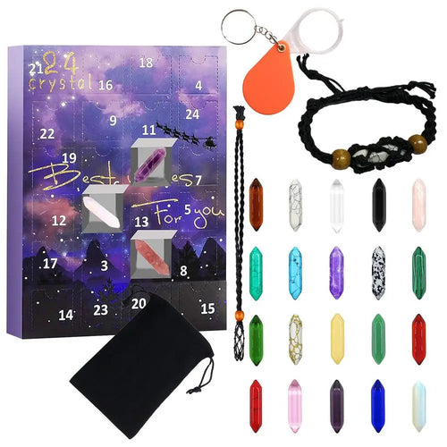 BowLift | ZenAura Adventskalender – 24 Kristallen Set voor Balans, Meditatie & Zelfzorg