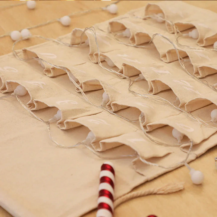 BowLift | Cotton Advent Calendar with 24 Pockets – Sustainable & Reusable Christmas Decoration