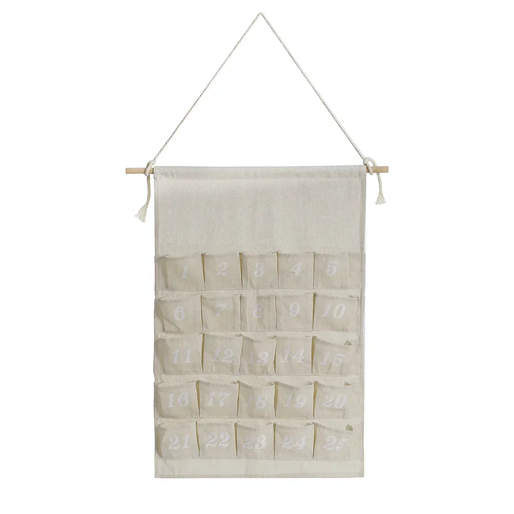 BowLift | Cotton Advent Calendar with 24 Pockets – Sustainable & Reusable Christmas Decoration