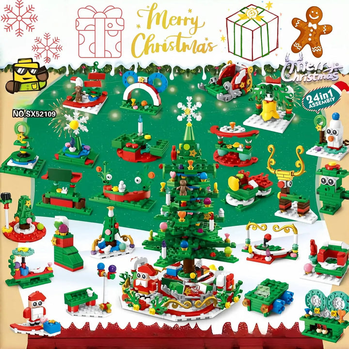 BowLift | Luminova Adventskalender Kinderen – Bouwsteen Kerstboom met 24 Verrassingen & LED-Verlichting, Creatief & Educatief Speelplezier