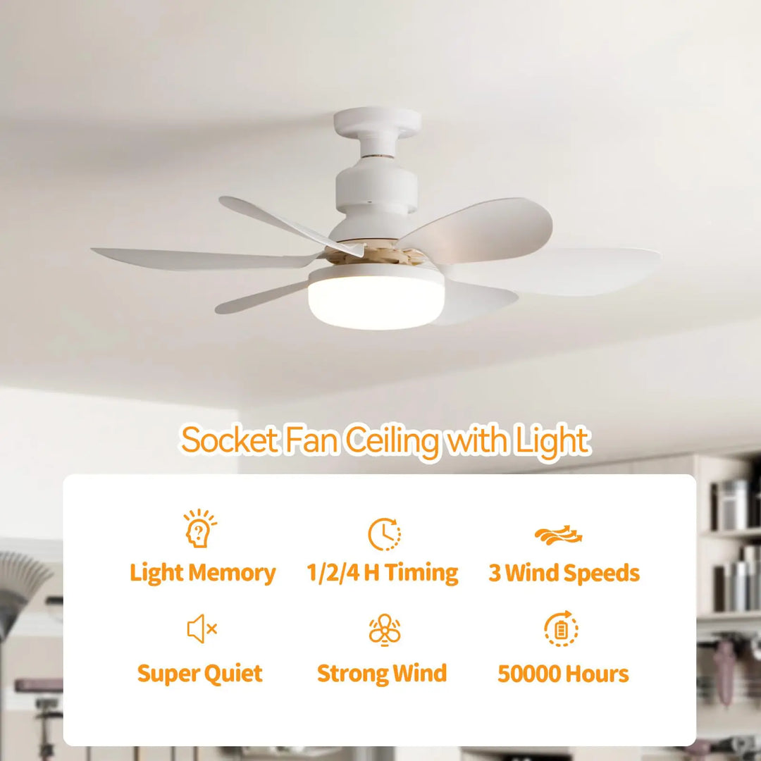 BowLift | Socket Ceiling Fan with Light