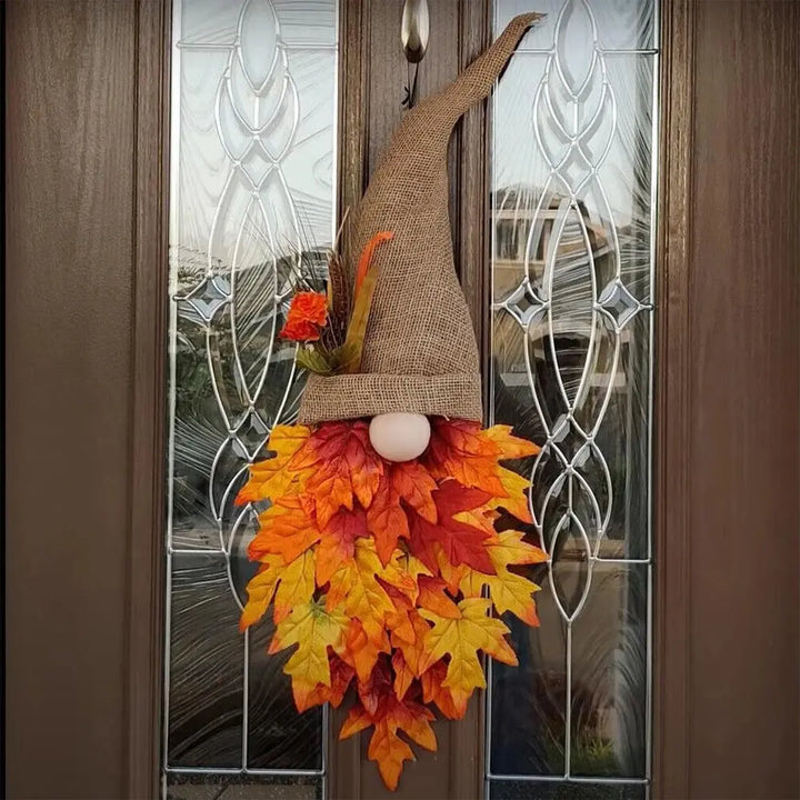 BowLift | MapleCharm Dwarf Door Hanger – Rustic Wooden Fairy Tale Decoration for Entrance & Garden