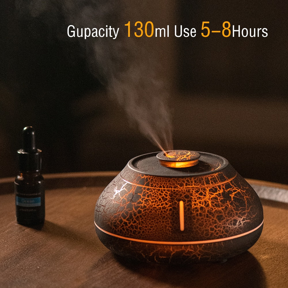 BowLift | Air humidifier crack volcano flame essential oil diffuser ultrasonic cool mist maker LED essential oil lamp air diffuser