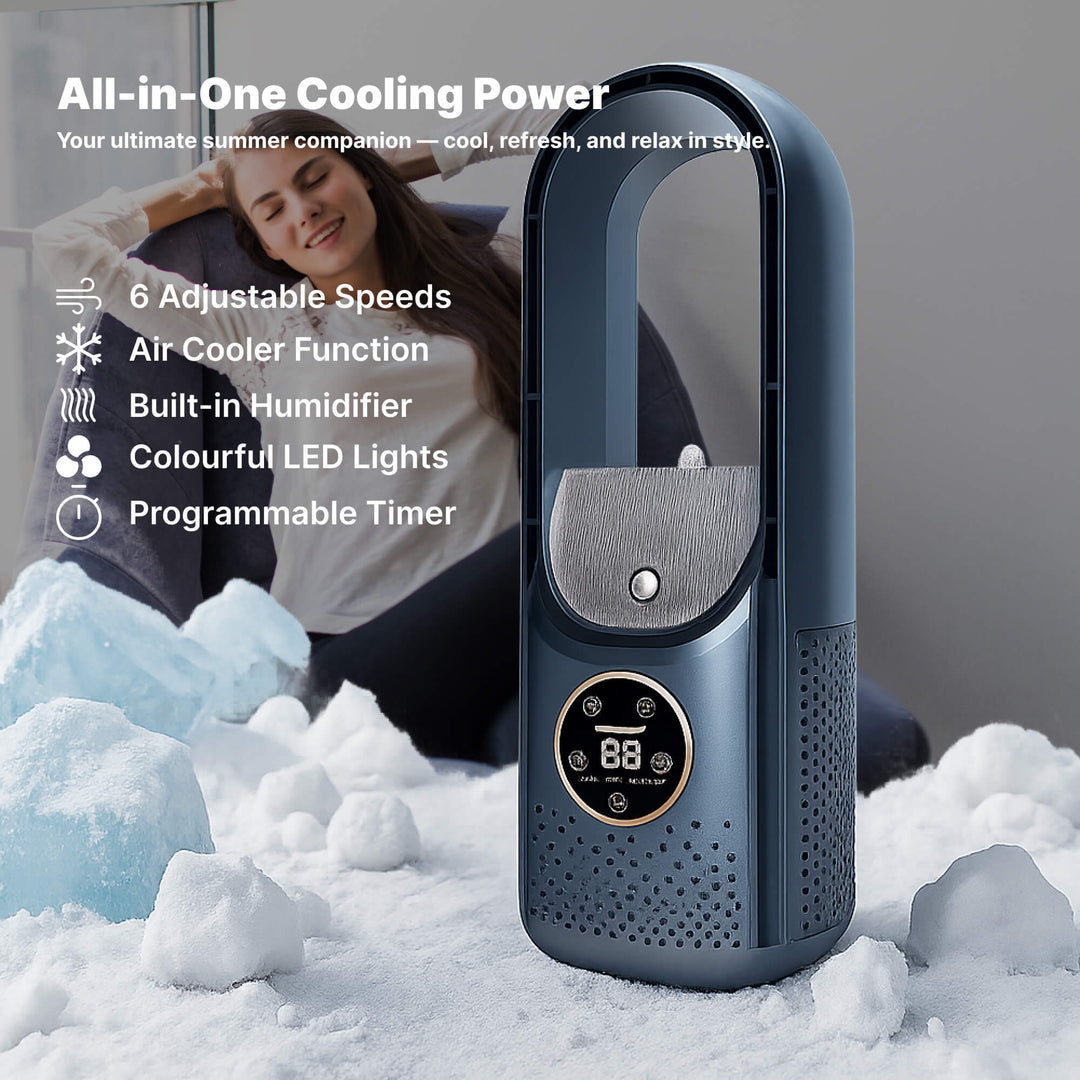 Bladeless Portable Air Conditioner | Ultra-Quiet, Ergonomic Design & Ideal for Home and Office Use | Bowlift