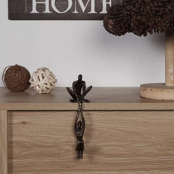 Verbindo Decorative Figure Polystone Black Modern Sculpture 20 cm | Bowlift