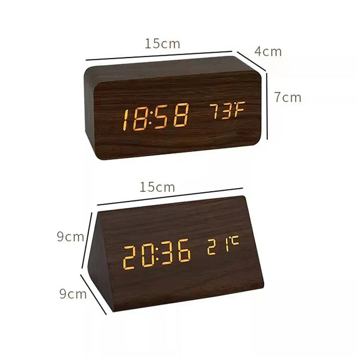 Digital Wooden Alarm Clock – Modern Technology with Timeless Wood Design | Bowlift