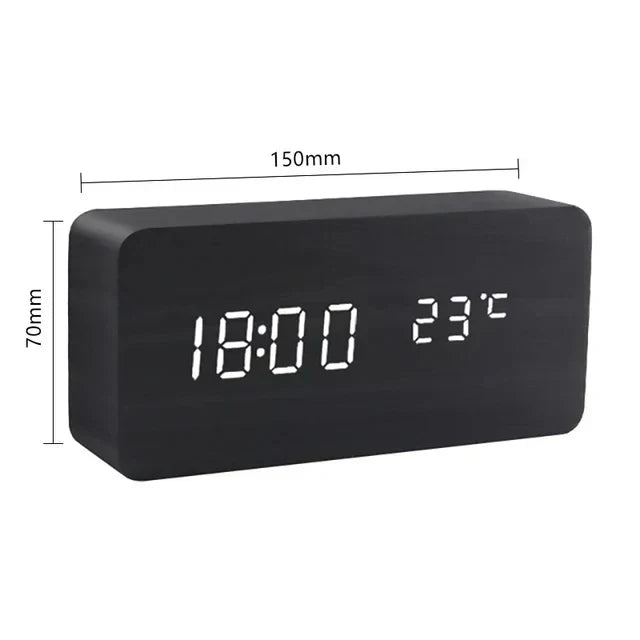 Digital Wooden Alarm Clock – Modern Technology with Timeless Wood Design | Bowlift