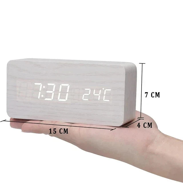 Digital Wooden Alarm Clock – Modern Technology with Timeless Wood Design | Bowlift