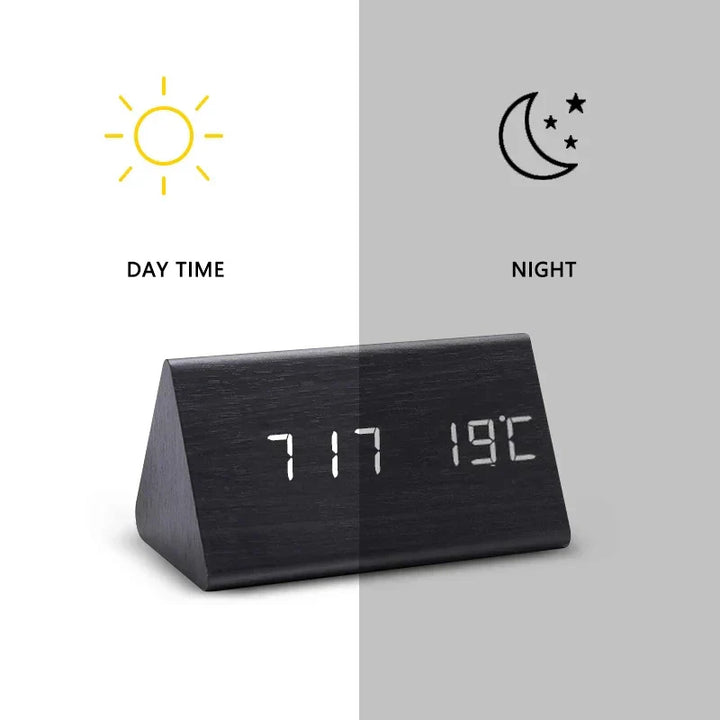 Digital Wooden Alarm Clock – Modern Technology with Timeless Wood Design | Bowlift