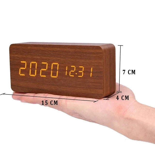 Digital Wooden Alarm Clock – Modern Technology with Timeless Wood Design | Bowlift