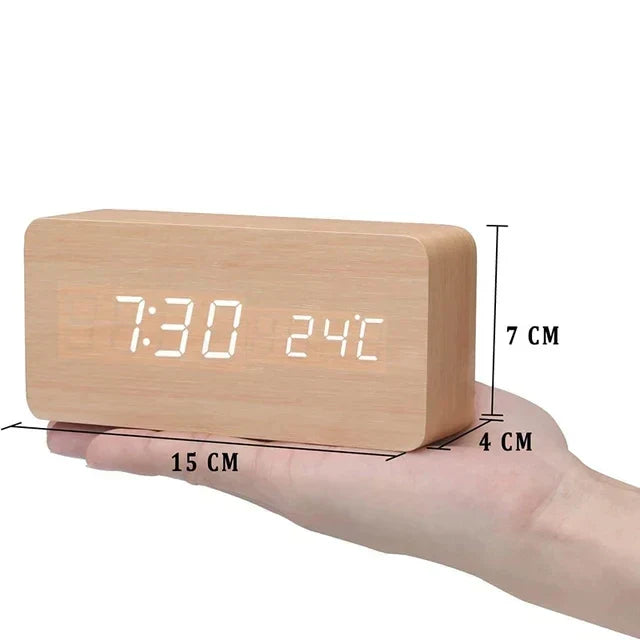 Digital Wooden Alarm Clock – Modern Technology with Timeless Wood Design | Bowlift