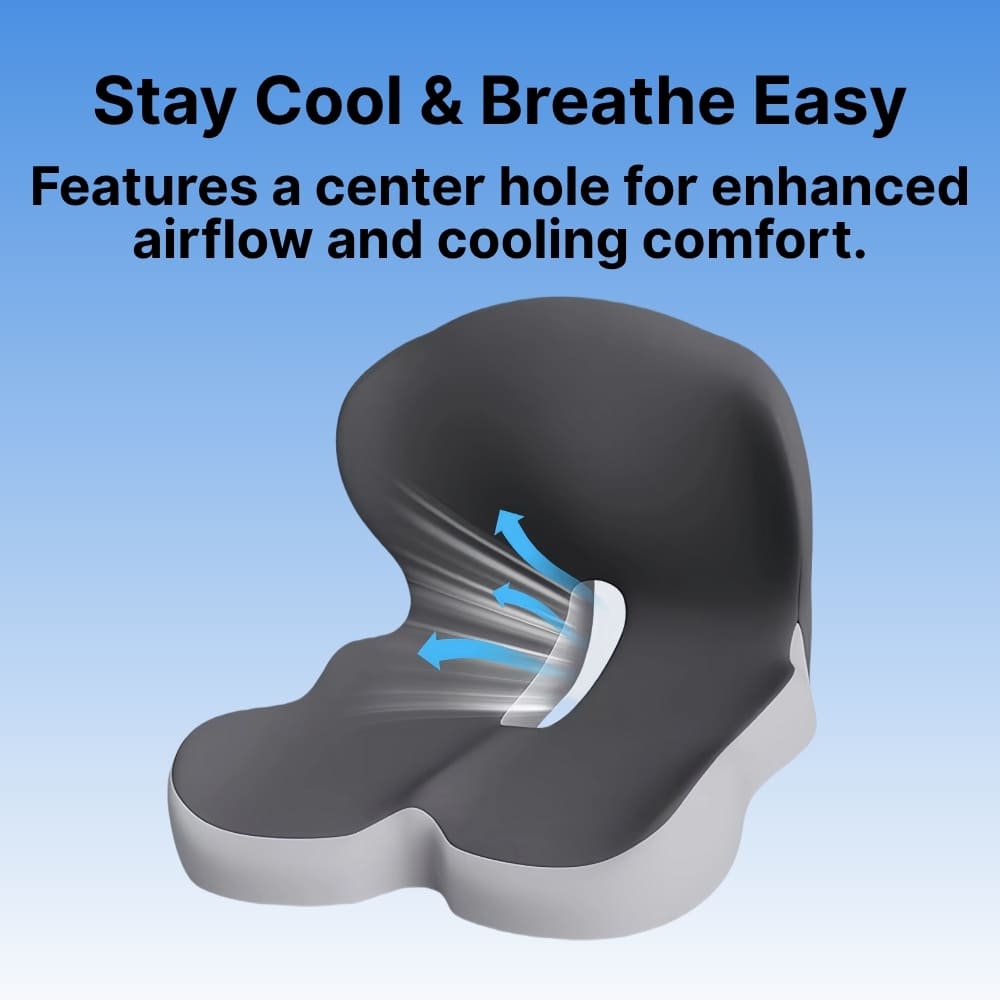 BowLift | All-in-One Orthopedic Memory Foam Seat - Cushion Seat and Back Cushion for Pain Relief and Comfort