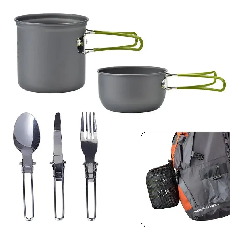 BowLift | Camping Cookware Set with Stainless Steel Cutlery and Carry Bag
