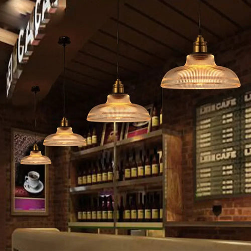 Vintage Glass Pendant Lights in Industrial Style – Retro Ceiling Lights for Dining Room or Living Room | Bowlift