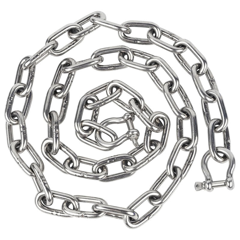 BowLift | Marine Anchor Chain, 316 Stainless Steel Marine Grade Anchor Lead Chain With Double Locking Ring Shackle, Suitable For Different Anchors