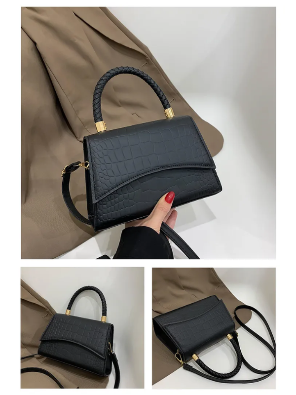 Style feather Women's Handbag made of PU leather with Crossbody strap | Bowlift