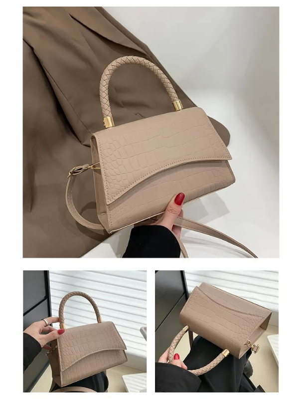 Style feather Women's Handbag made of PU leather with Crossbody strap | Bowlift