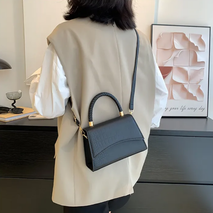 Style feather Women's Handbag made of PU leather with Crossbody strap | Bowlift