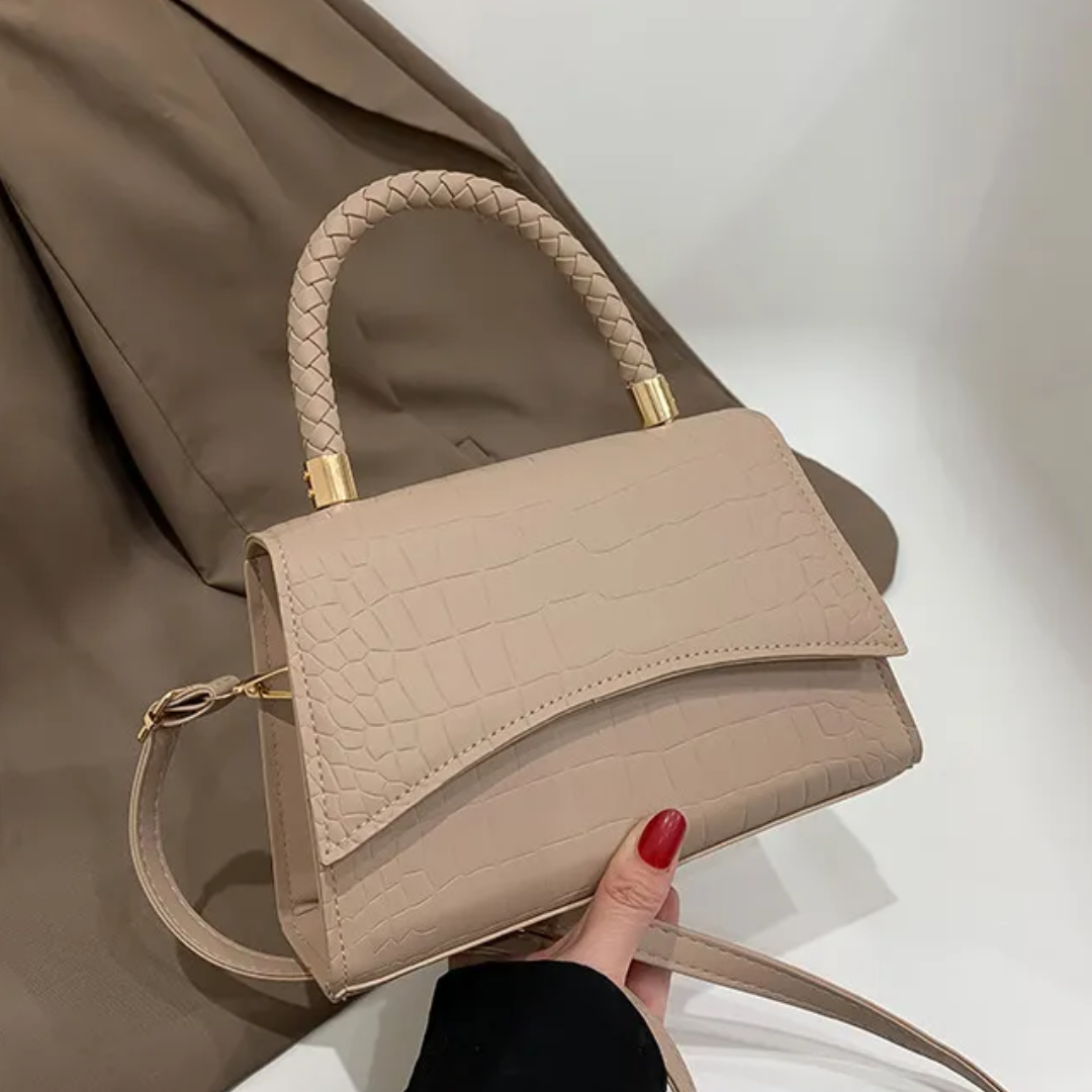 Style feather Women's Handbag made of PU leather with Crossbody strap | Bowlift