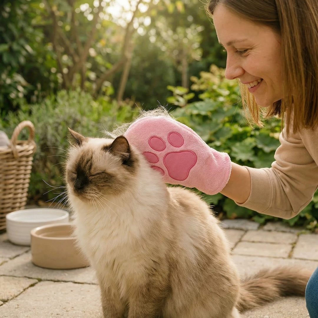 Animal care microfibre glove – dry bath towel & coat cleaning for cats Bowlift