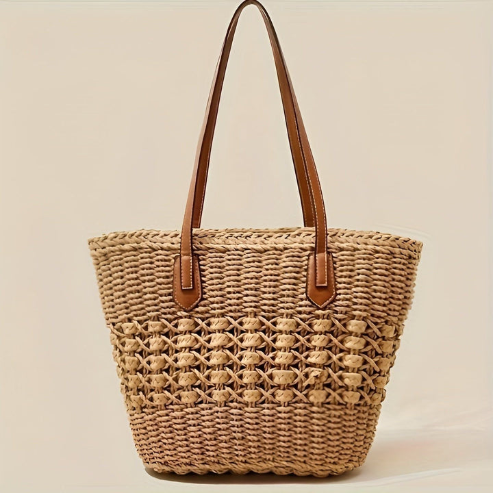 Straw beach bag – Large capacity & lightweight | Perfect for shopping and vacation | Bowlift