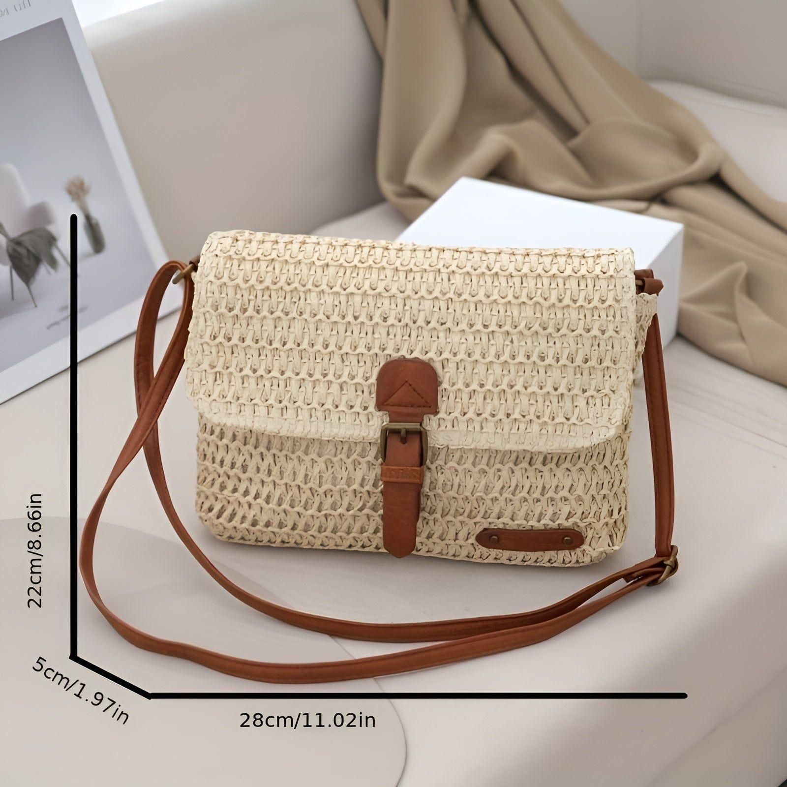 BowLift | Annalise Bag – Vintage Style Woven Straw Shoulder Bag for Summer