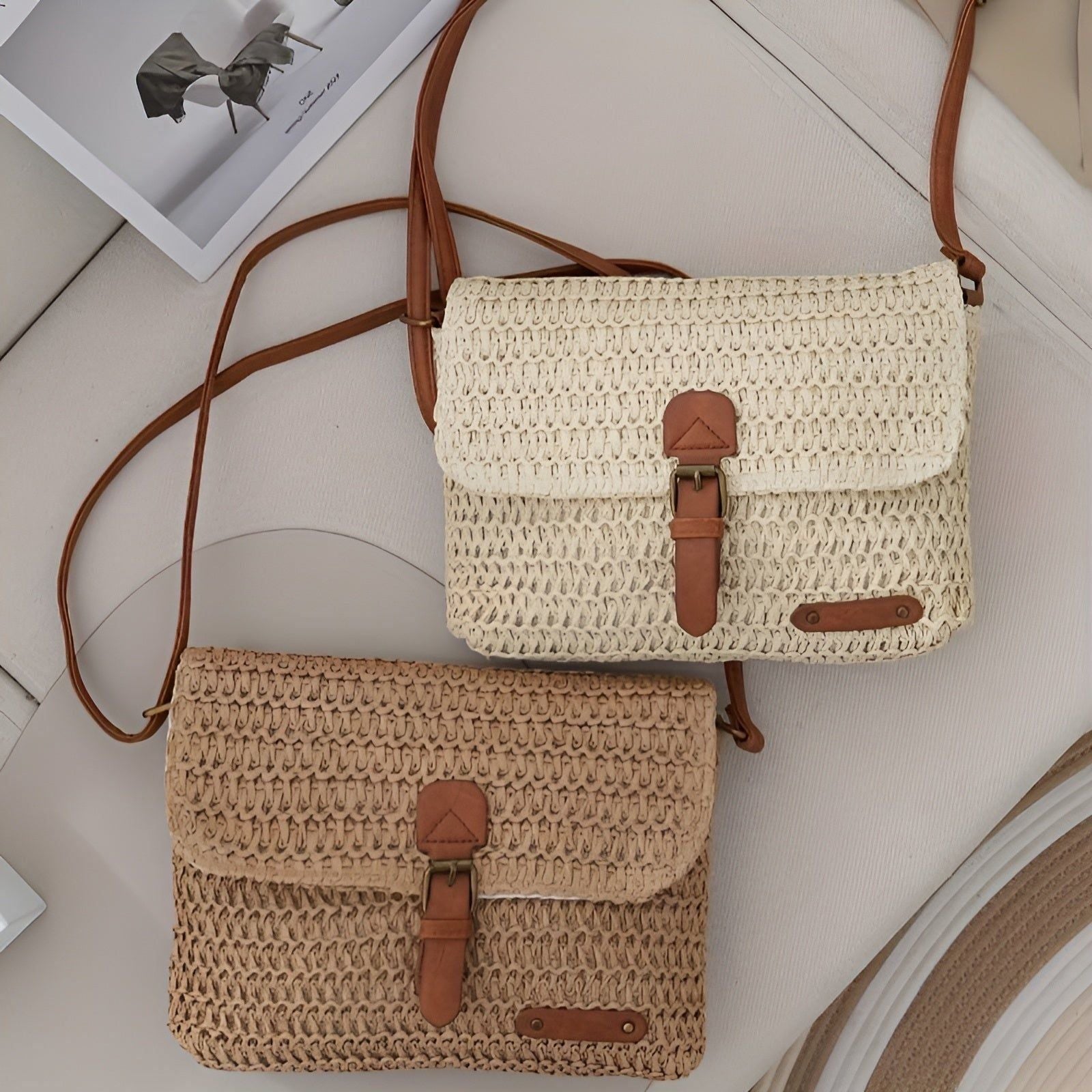 BowLift | Annalise Bag – Vintage Style Woven Straw Shoulder Bag for Summer
