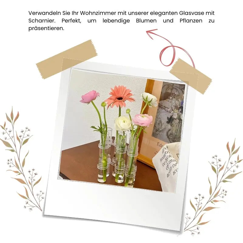 BowLift | Customizable Glass Flower Vase with Hinge – elegant & versatile