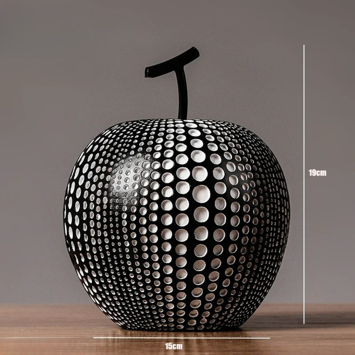 BowLift | MonoApple Decorative Figurine – Black & White Polka Dot Apple