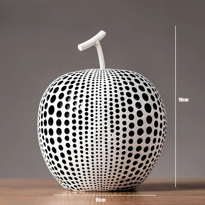 BowLift | MonoApple Decorative Figurine – Black & White Polka Dot Apple