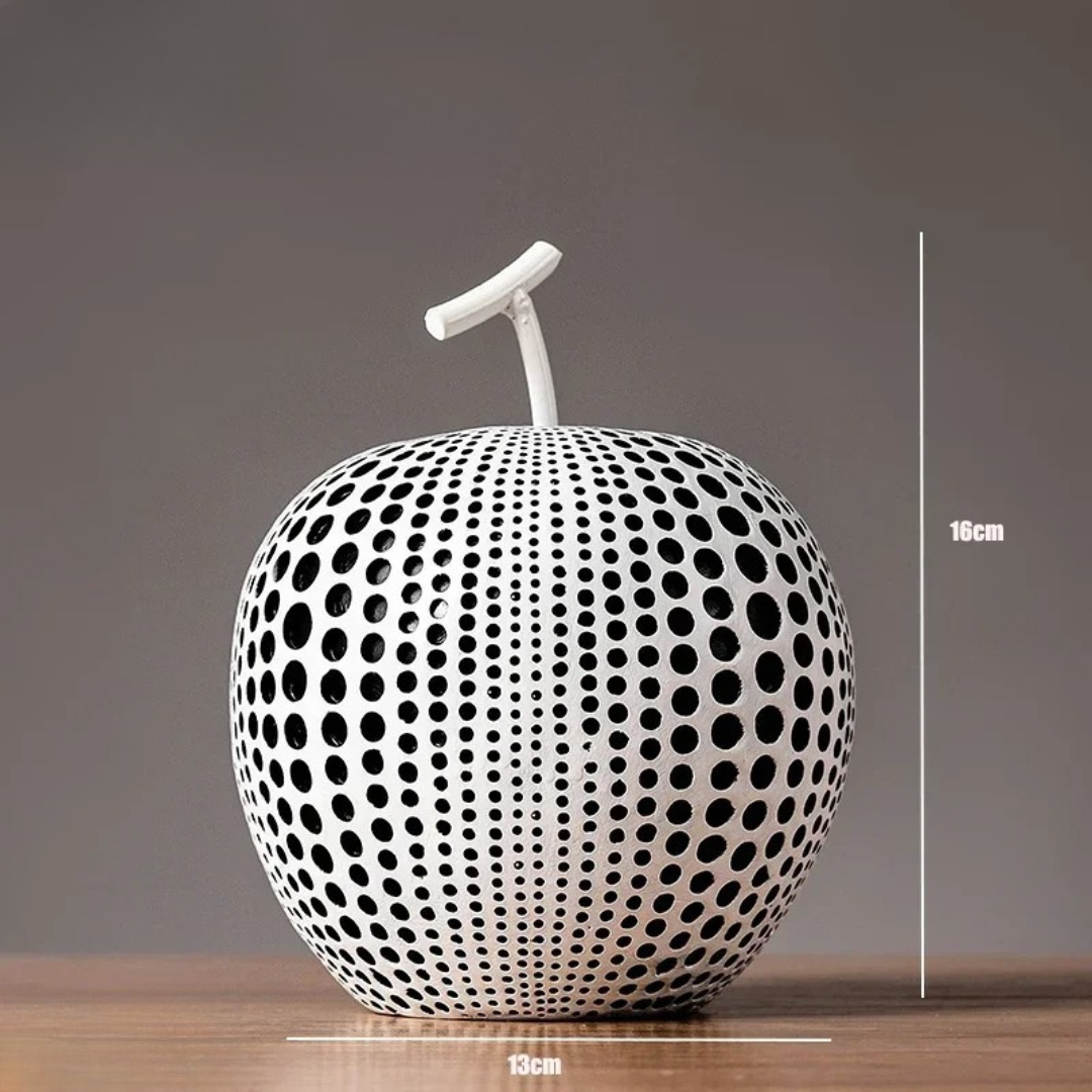 BowLift | MonoApple Decorative Figurine – Black & White Polka Dot Apple
