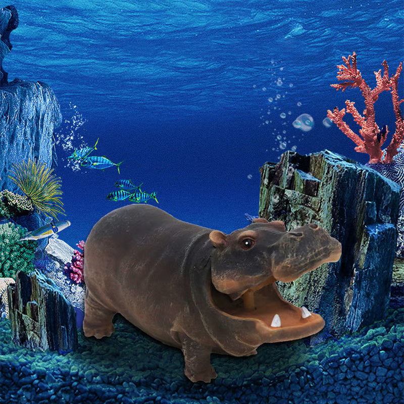 BowLift | Aquarium Hippo Bubble Decor — Playful Resin Fish Tank Decoration