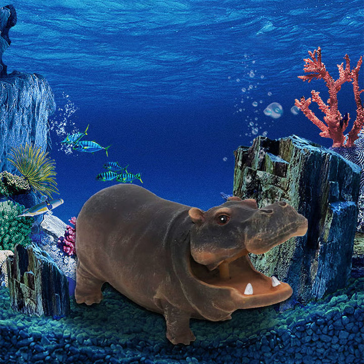 BowLift | Aquarium Hippo Bubble Decor — Playful Resin Fish Tank Decoration