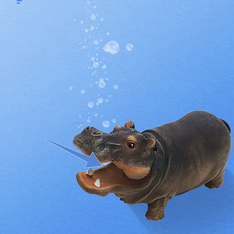 BowLift | Aquarium Hippo Bubble Decor — Playful Resin Fish Tank Decoration
