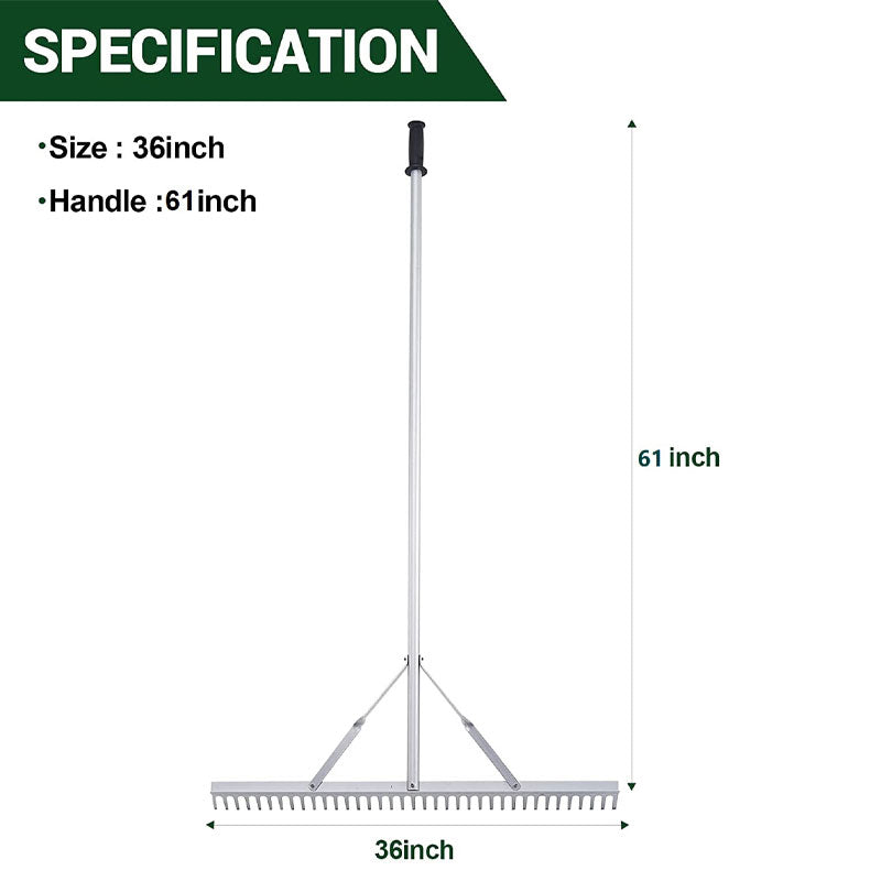 BowLift | Lightweight Aluminum Detachable Garden Rake Grass Rake Lake Rake Garden Rake