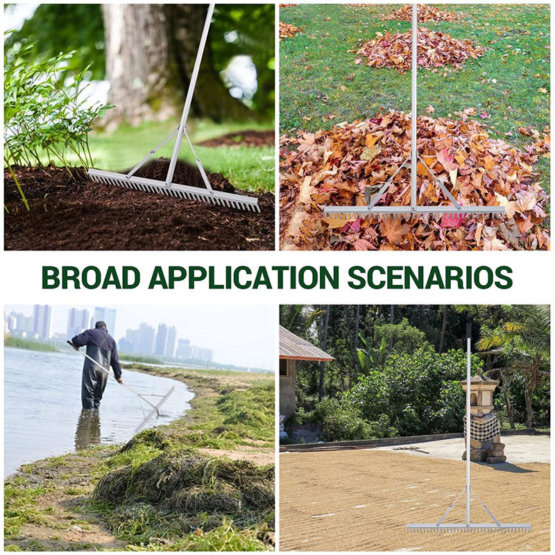 BowLift | Lightweight Aluminum Detachable Garden Rake Grass Rake Lake Rake Garden Rake