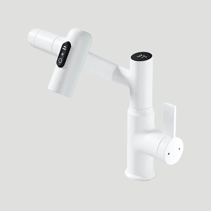 BowLift | LustraFlow 360° Smart Fixture | Modern Kitchen and Bath Mixer with LED Temperature Display