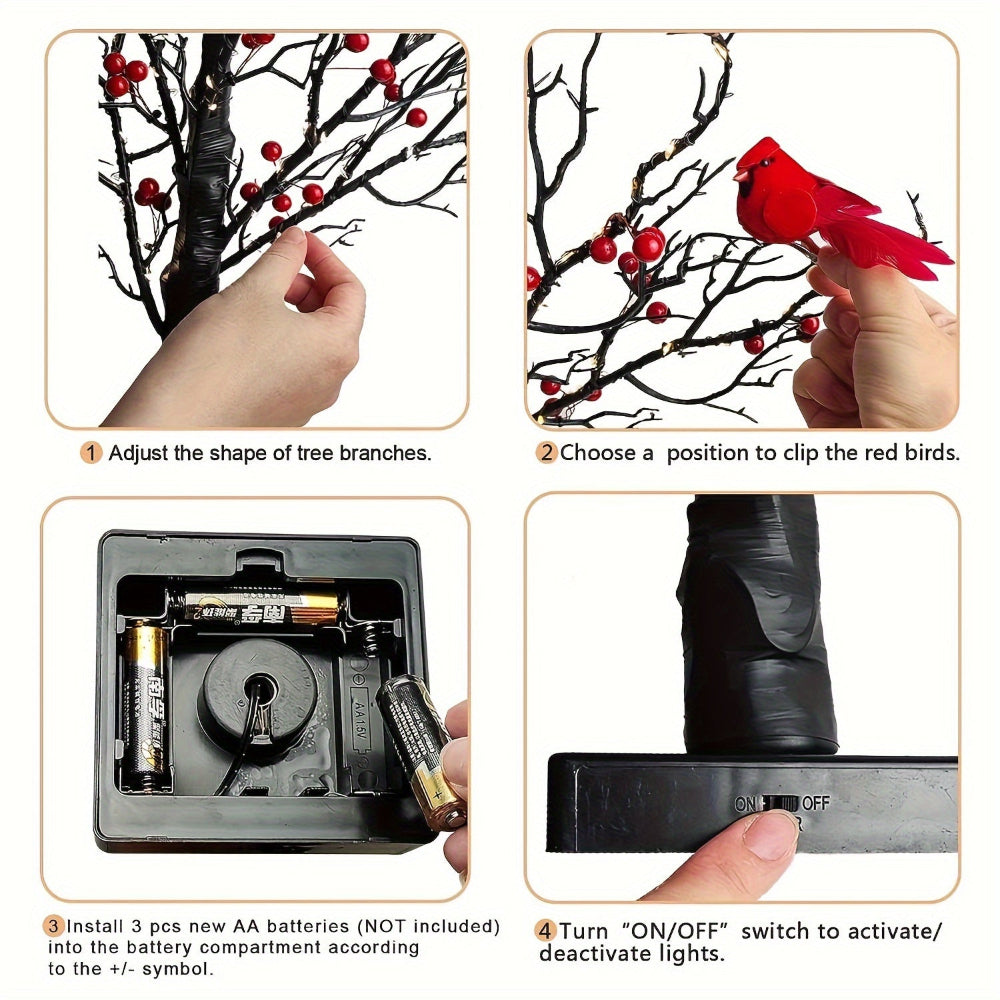 BowLift | Artificial Christmas Tree LED Lights Red Cardinals Decor