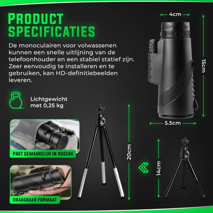 BowLift | AstroView High Quality Monocular | Compact and lightweight for a clear view at long distances