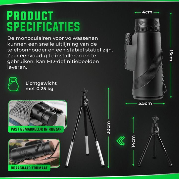 BowLift | AstroView High Quality Monocular | Compact and lightweight for a clear view at long distances