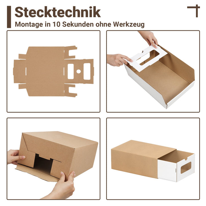 Storage boxes cardboard with window & drawer 10-piece set | Bowlift