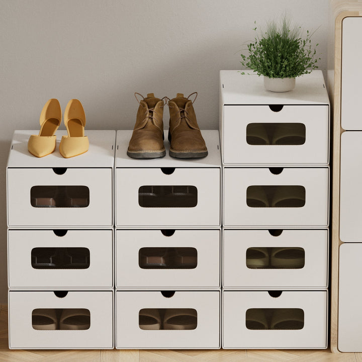 Storage boxes cardboard with window & drawer 10-piece set | Bowlift