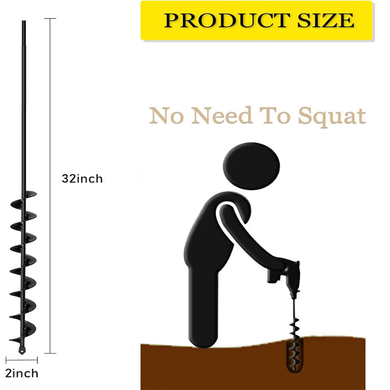 BowLift | 2 x32“ Auger Drill Bit for Planting Garden Drill Auger for Planting Bulbs for 3/8" Hex Drive Drill