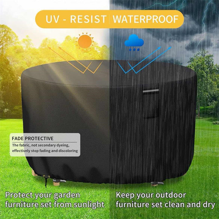 BowLift | Round Waterproof Garden Furniture Cover | Heavy-Duty, UV-Resistant & Adjustable for Outdoor Tables and Chairs