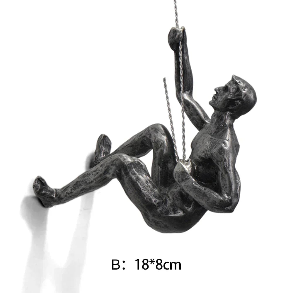 BowLift | CraftedClimb Climbing Figures Wall Decoration – Inspiring Wall Art of Resin and Iron